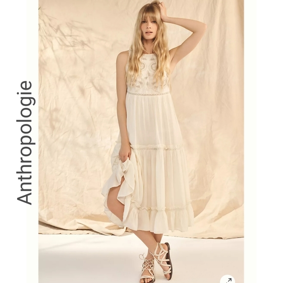Anthropologie × Pinnacle Embroidered Maxi Dress